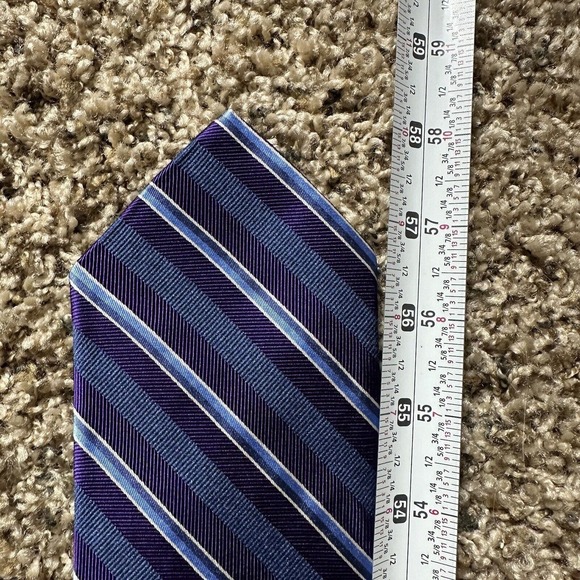 Brooks Brothers 346‎ Repp Neck Tie 100% Silk Purple Blue Striped Made In USA - Picture 6 of 8